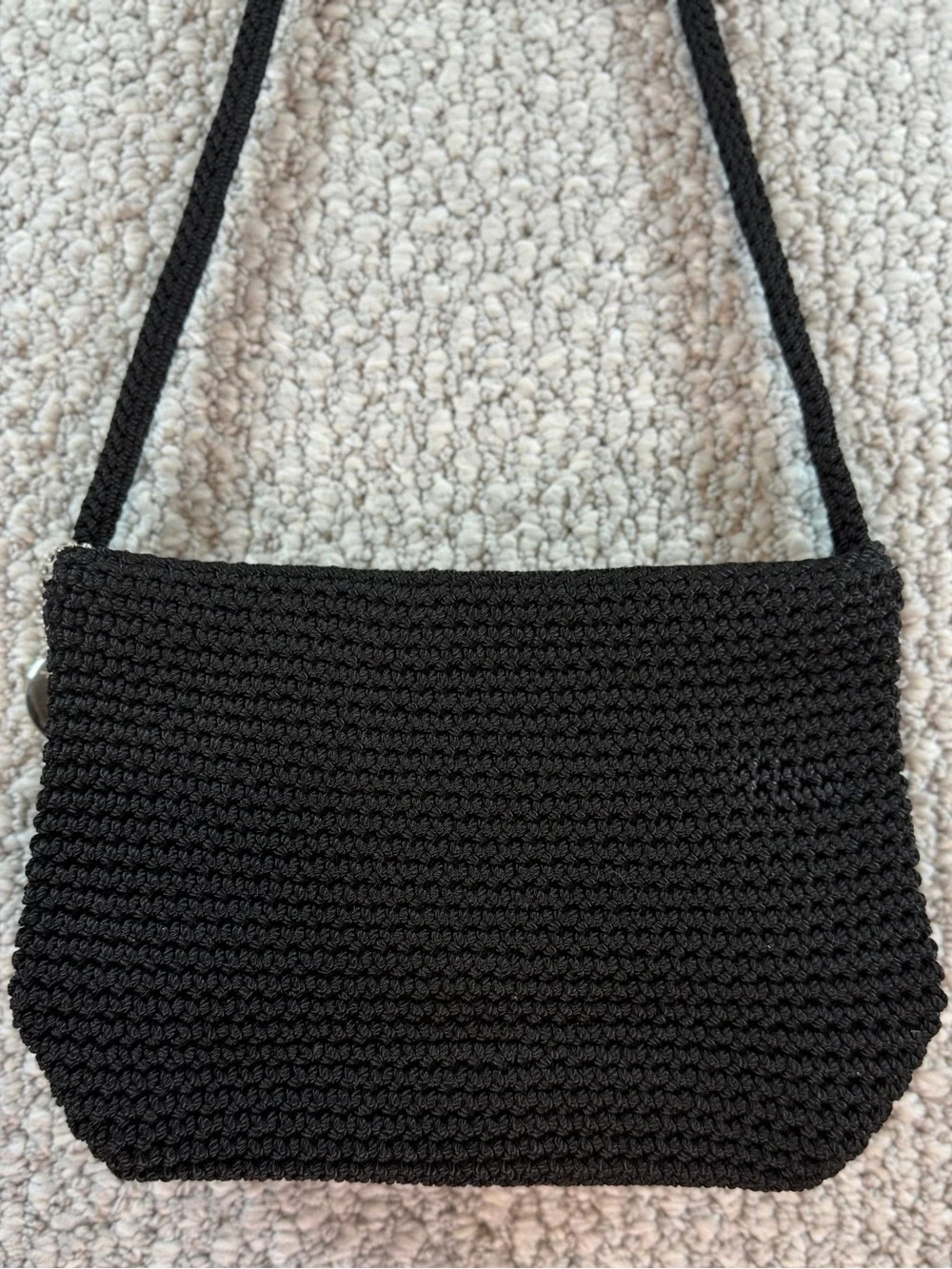 NWOT ‘The Sak’ Small Black Hand Crocheted Shoulder Bag